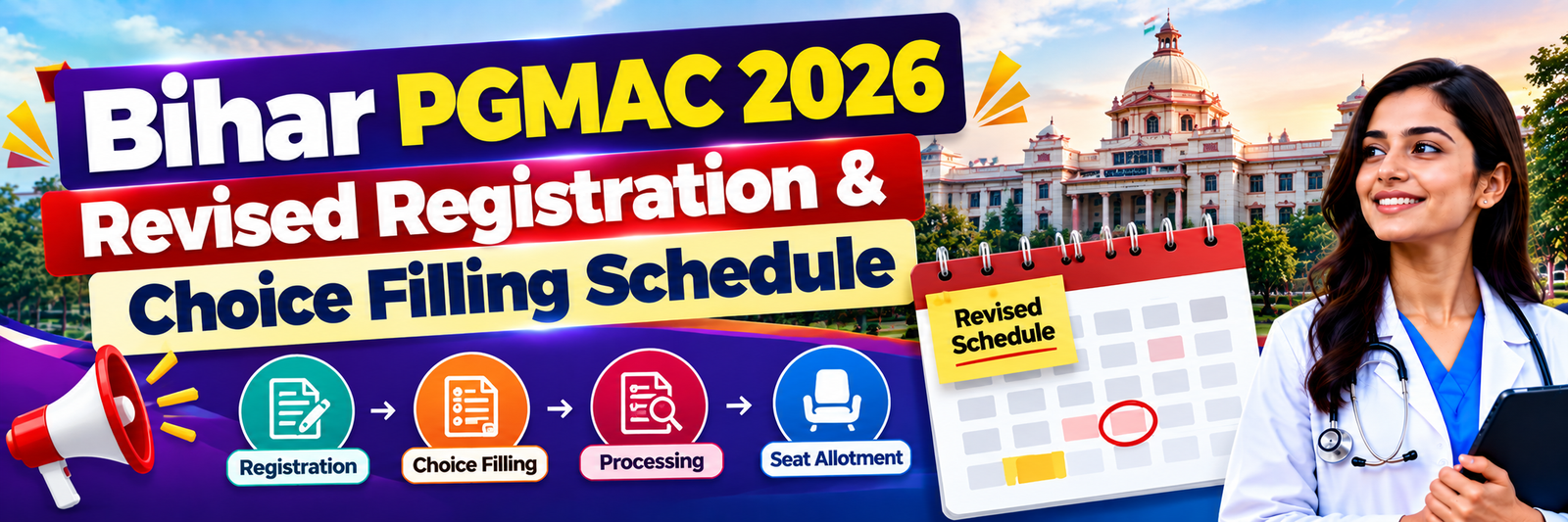 Bihar PGMAC 2026 Revised Registration and Choice Filling Dates